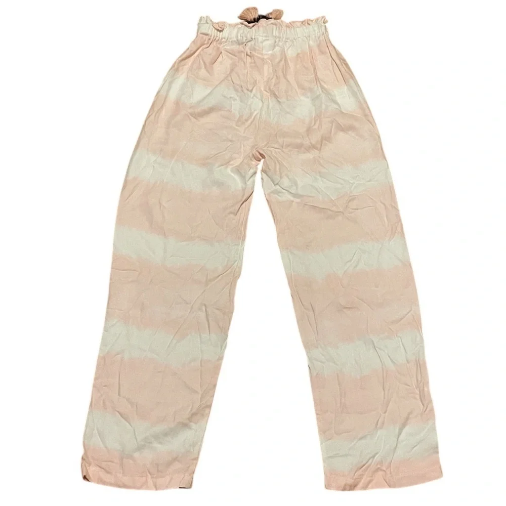 Jessica Simpson Flowy Color Dip Pink Pants With Tassle Drawstring